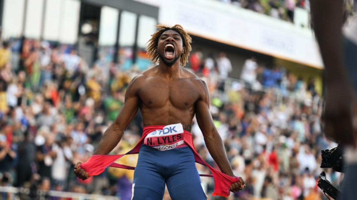 Noah Lyles sets American record to win the 200m World Championships